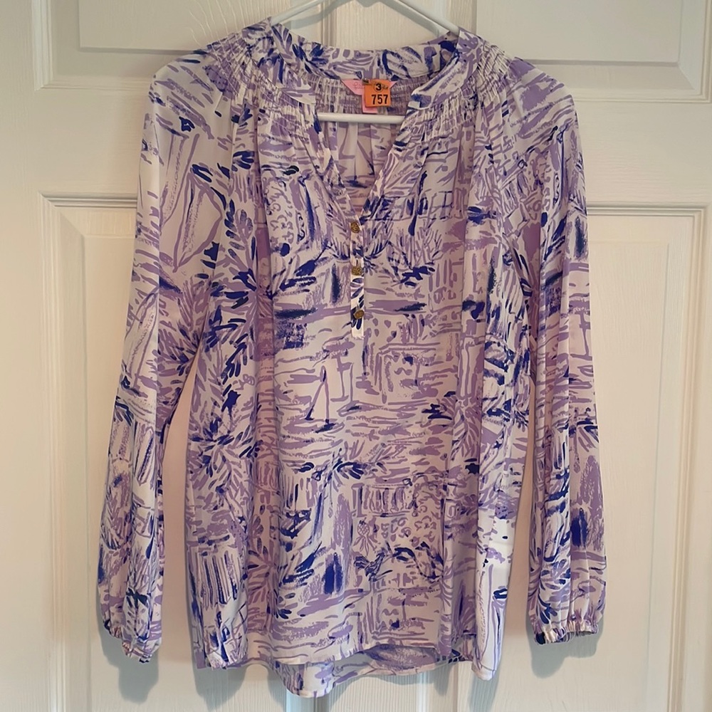 Lilly a Pulitzer Elsa silk blouse